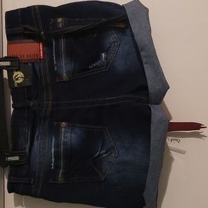 NWT Denim sequin shorts Cote De Nuits